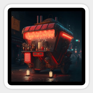 Rickshaw Stall - Cyberpunk Cityscapes Sticker